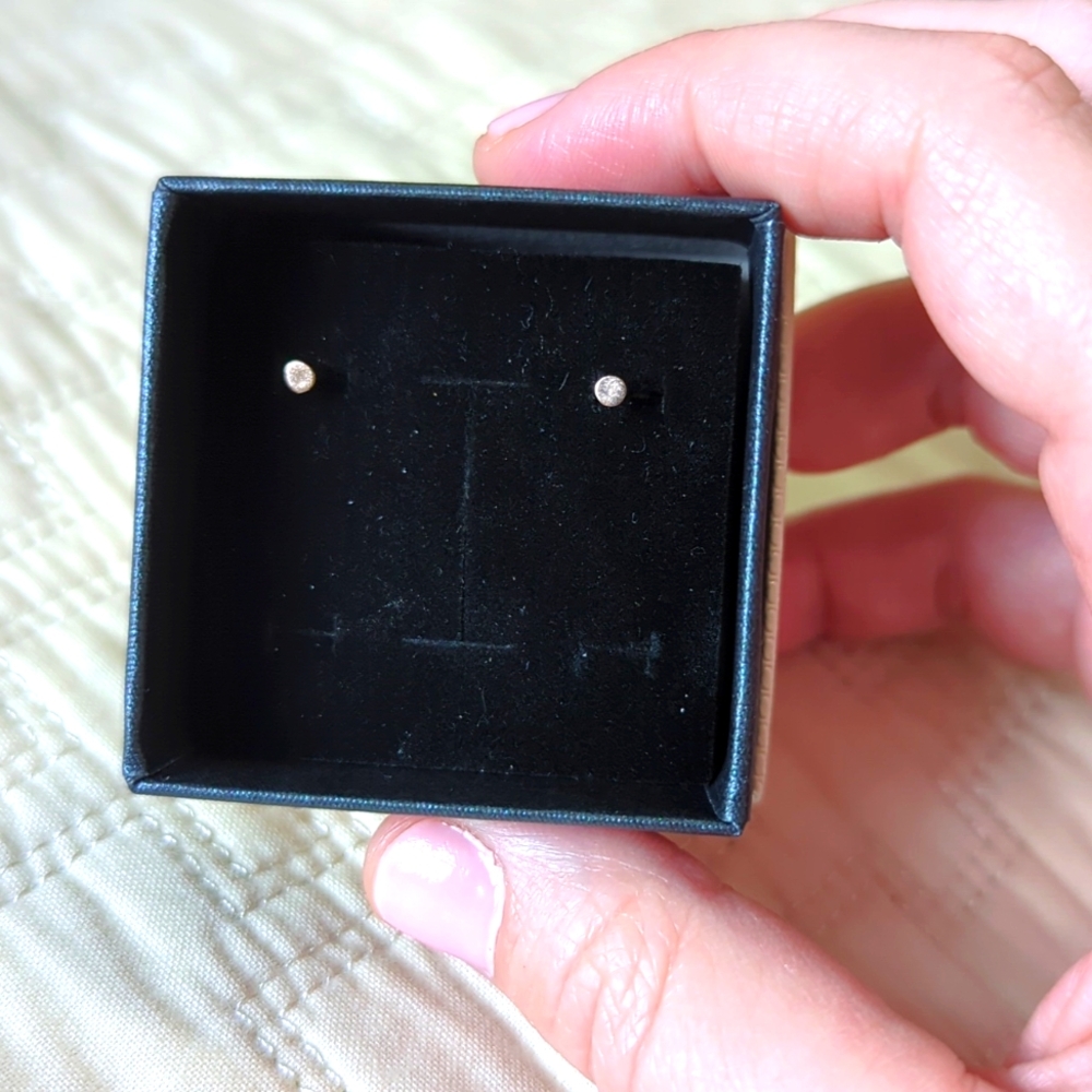 20G Rose Gold Coated Threaded Flat Back Stud Earrings